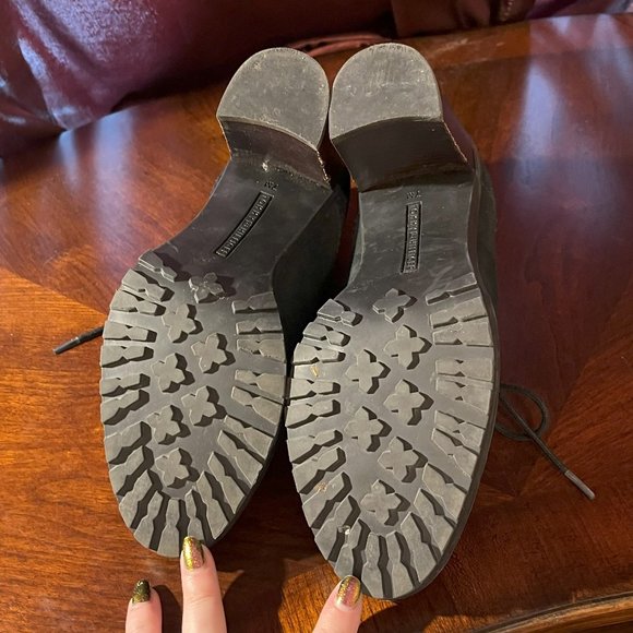 Tommy Hilfiger Black Chunky Heeled Oxfords - Picture 4 of 5